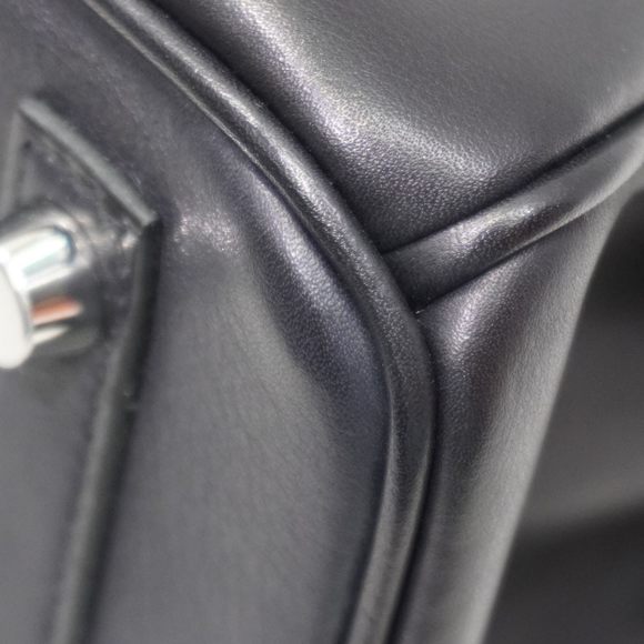 HERMES Hermes Birkin 25 Lock Handbag Black Silver Hardware Eva Color B Engrav... - Picture 7 of 16